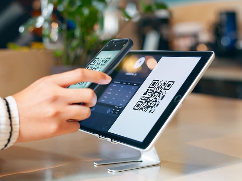 person holding a cell phone and a tablet